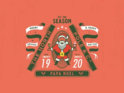 🎅PAPA NOËL 2019 2020 badge christmas design holiday illustration jacksonville new year red santa santa claus season vector