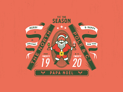 🎅PAPA NOËL 2019 2020 badge christmas design holiday illustration jacksonville new year red santa santa claus season vector