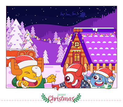 Merry Christmas Monster Box design illustration illustrator merry xmas website xmas