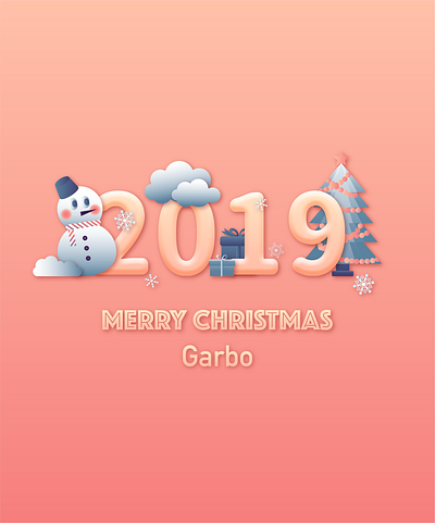 2019 Merry Christmas by Garbo 2019 2019 christmas christmas illustration merry christmas snowflake snowman vector vector illustration winter