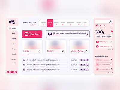 Dashboard of Elementary School dashboard app dashboard design dashboard ui dashboard ui design dashboard uiux minimal ui ui design uiux uiux design ux ux design web design website design