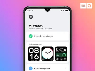 Mi Wear App animation app design google ui ux watch wear xiaomi