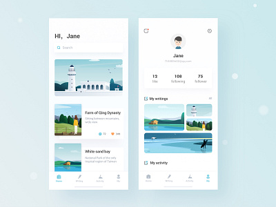 travel notes app design illustration ui ux