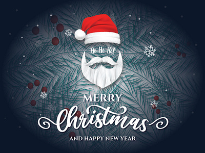 Merry Christmas branding design flat illustration typography ui ux vector web website website design