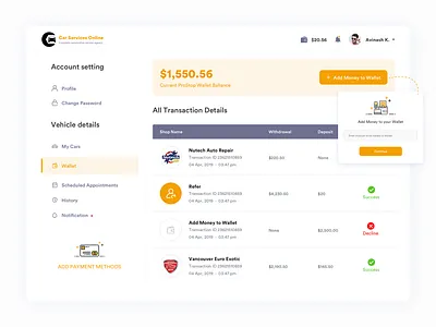 Web Wallet Page Design design desktop design payments ui ui ux design uidesign ux wallet website design