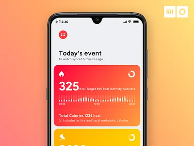 Mi Wear App_Data page animation app fitness google kcal miui sport ux watch wear xiaomi