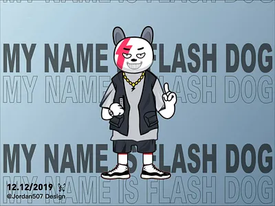 The Flash dog design illustration logo ui