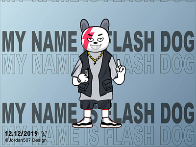 The Flash dog design illustration logo ui