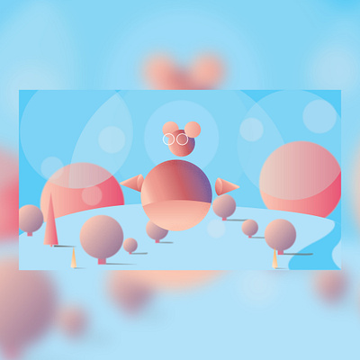 perfect place adobe blur character colors creative gradients graphic design illlustration illustrator imagination inspiration mind minimalism nose pallete radial rounded shapes workspace