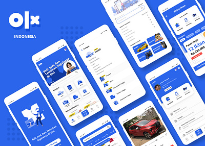 OLX Indonesia App blue mobile app olx redesign concept ui ui design uiux