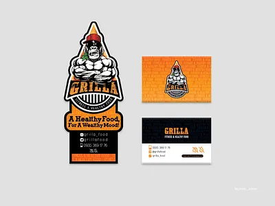 Part of Identity for "GRILLA" design food grill healthy illustration label logo logodesign visit card visual identity