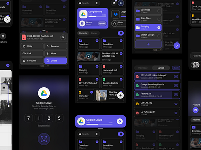 File Management Concept Application (Dark Mode) app application behance concept dark dark mode dark theme dark ui design file managemnt manager sketch ui ux