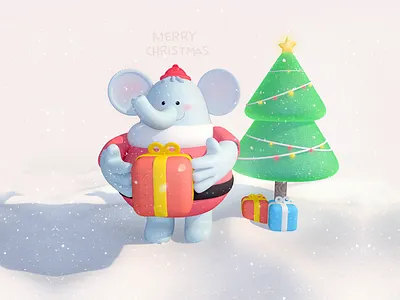 Merry Christmas c4d character characterdesign christmas gift illustration merry present soolco