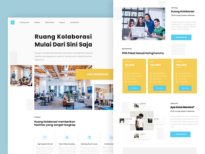 Ruang Kolaborasi clean design clean ui clear design color coworker coworking coworking space exploration interface design landing page landing page design layout design layout exploration minimalist minimalist design ui design visual design website concept website design