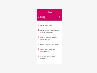 FAQ | Daily UI #092 adobe xd app app animation app ui daily ui 092 dailyui dailyui092 dailyuichallenge faq food app frequently asked questions