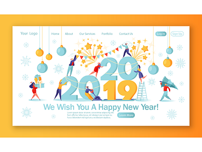 mall flat people characters preparing for the New Year adobe illustrator cartoon celebration character character design concept design flat holiday homepage illustration landing layout man merry people vector web web page website