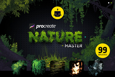 Nature Master for Procreate - 99 Brushes add ons art artwork artworks creative design digital art drawing drawings graphic design graphics illustration illustrations illustrator ipad nature painting photoshop procreate procreate brushes