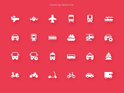 Vehicles Icon Set app car design icon icon design icon designs icon set iconography icons icons set illustration transport ui vector vehicles