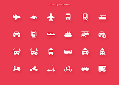 Vehicles Icon Set app car design icon icon design icon designs icon set iconography icons icons set illustration transport ui vector vehicles