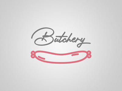 Logo - Butchery 4fun branding butchery graphicdesign graphics gray logo logodesign logotype minimalist minimalist logo sausage vector