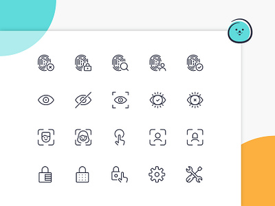 Security Scan Icons eye face fingerprint gradak icon icons id iris lock scan security touch