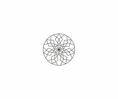Geometric flower shape design fimbird flower geometric art logo