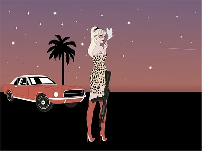 laisse tomber les filles character feminine girl girl character girl gang girl illustration girly gradient illustration kitsch tattoo