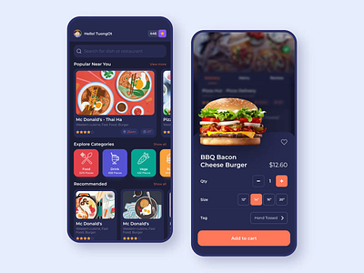 Groad - Food delivery app christmas dark delivery delivery app design food light transport ui ux