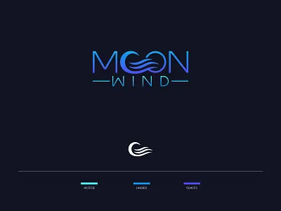Moon Wind branding clever cleverlogo creative design icon logo minimal moon nature typo vector wind
