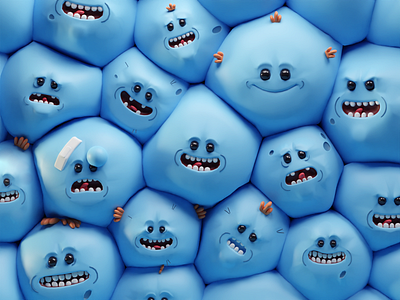 Squishy Meeseeks b3d blender doodle illustration meeseeks render rick and morty squishy