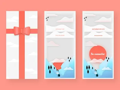 Christmas Login Screen Exercice animation app christmas concept design gift illustration login mobile ui warm