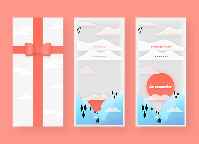 Christmas Login Screen Exercice animation app christmas concept design gift illustration login mobile ui warm