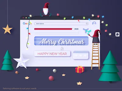 Christmas card 3d art adobeillustrator background card christmas design gnome new year vector illustration