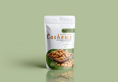 cashew Pouch Packaging Design creative design illustration packagedesign pattern design plastic bag pouch mockup