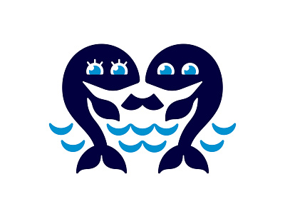 Whale Kids 📌 Logo for Sale baby children cool diver diving happy heart kids logo lovely mascot orca playful pool smile swim swimming water waves whale
