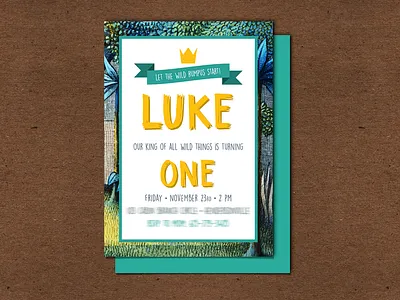My Nephew was The King of Wild Things! - Party Invitations birthday birthday invitation boys boys birthday first birthday invitation invitation design invitations invite invite design king of wild things one where the wild things are wild one