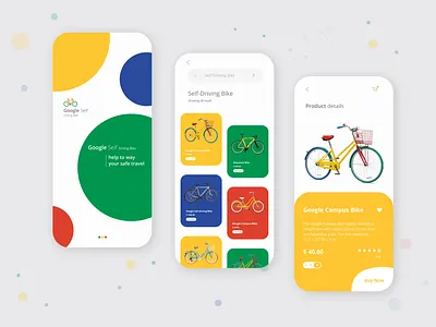 Google Self-Driving Bike App app bycicle bycicle app design travel