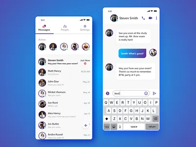 Messenger App app app design creative design design messenger messenger app mobile app ui mobile design ui ui design ui ux uiux user interface