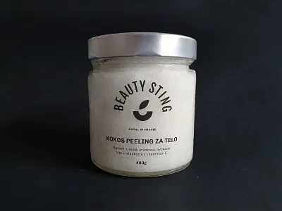 Beauty Sting - Coconut peeling package cosmetics graphic design jar package retro typogaphy