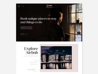 Air bnb Website redesigned clean design minimal ui ux web