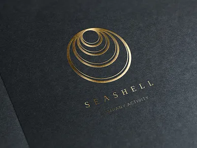 Seashell. Linear geometric logo geometry logo golden linear logo golden logo linear geometry logo solar logo