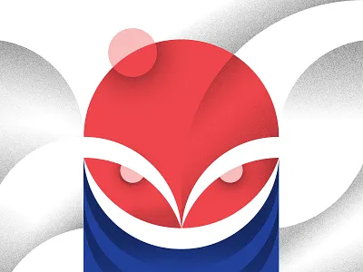 owl dusk abstract art bird bird illustration blue circles composition design dusk eyes flat forms grain texture head illustration art minimal owl pink red sharp