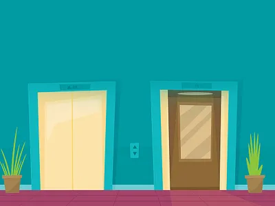 Elevators in an office building building flat illustration office vector