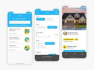 Real Estate Customer - Broker App broker app clean ui design housing app real estate real estate app ui ui design user experience design user inteface ux
