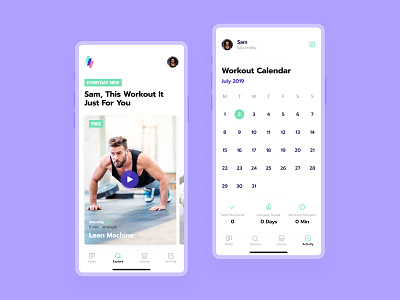 Workout app l 21 · 365 calendar calendar ui calories clean fitness health healthy minimal mobile mobile ui simple slide sport time typo typogaphy ui ui trends ux workout