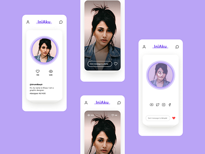 Social Media Profile design mobile app social media ui ux
