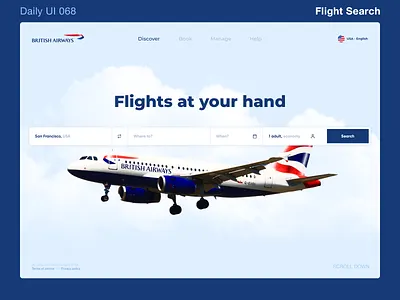 Daily UI 068 - Flight search airline airplane airways british airways daily 100 challenge daily ui dailyui flight search ui uidesign uiux ux