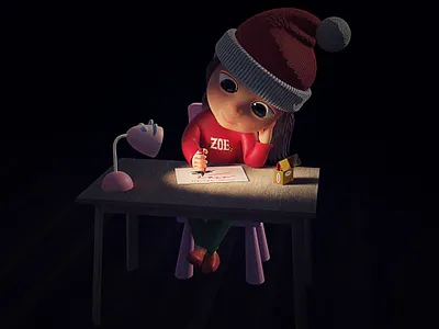 Dear Santa, I'm Zoe 3d blender character christmas dribbble merry modeling render santa santa claus santaclaus shot