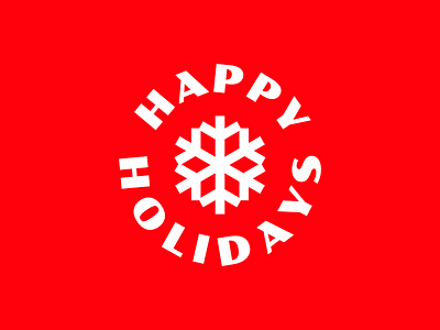 Happy Holidays! badge christmas christmas card font holidays icon red snowflake vacation winter