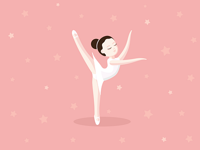 Little Ballerina 04 ai ballerina ballet child cute dancer design flat girl illustration minimal vector